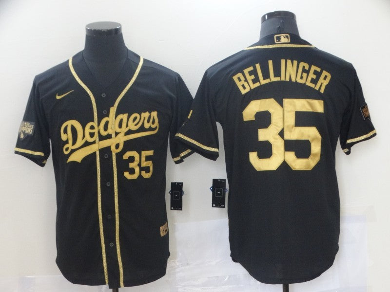 Men's Los Angeles Dodgers Cody Bellinger #35 Black Authentic Jersey
