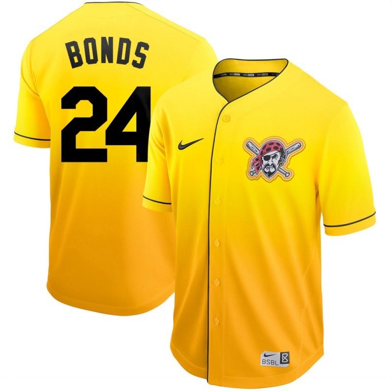 Men's Pittsburgh Pirates Barry Bonds #24 Yellow Jersey
