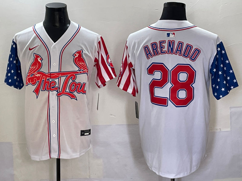 Men's St. Louis Cardinals Nolan Arenado #28 White Jersey