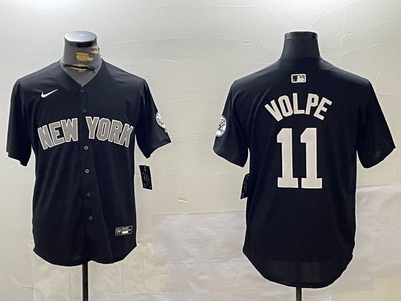 Men's New York Yankees Anthony Volpe #11 Black Jersey