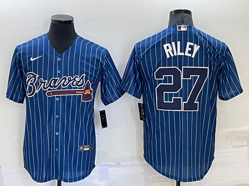 Men's Atlanta Braves Austin Riley #27 Blue Jersey