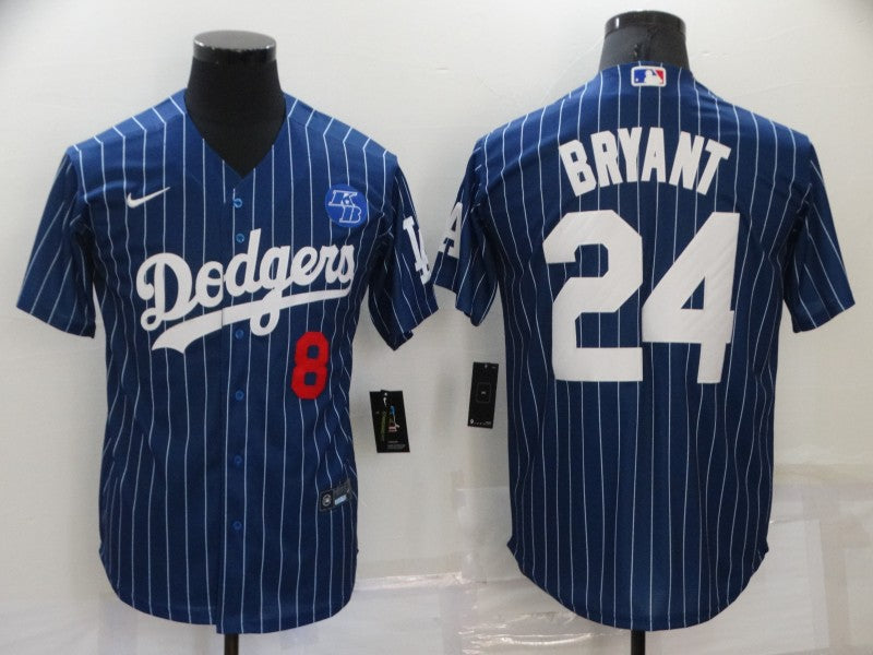 Men's Los Angeles Dodgers Kobe Bryant #8-24 Blue Jersey
