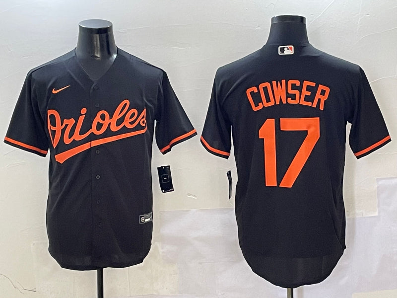 Men's Baltimore Orioles Colton Cowser #17 Black Alternate Jersey
