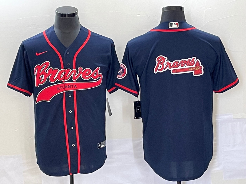 Men's Atlanta Braves Navy Team Jersey Joint Edition