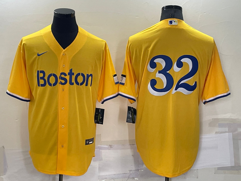Men's Boston Red Sox Derek Lowe #32 Gold City Connect Jersey