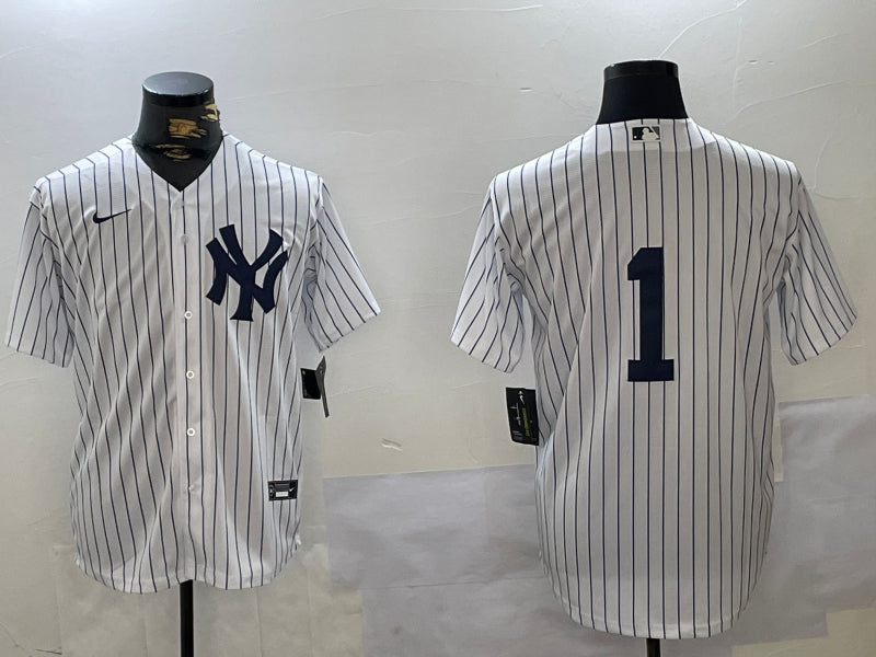 Men's New York Yankees Billy Martin #1 White Jersey
