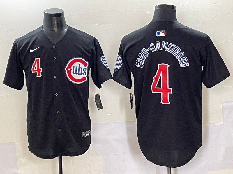 Men's Chicago Cubs Pete Crow-Armstrong #4 Black Limited Jersey