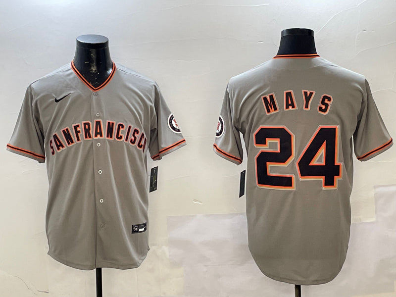 Men's San Francisco Giants Willie Mays #24 Gray Jersey