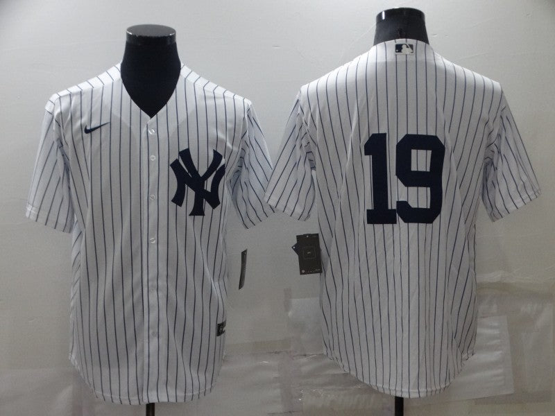 Men's New York Yankees Chad Moeller #19 White Name Jersey