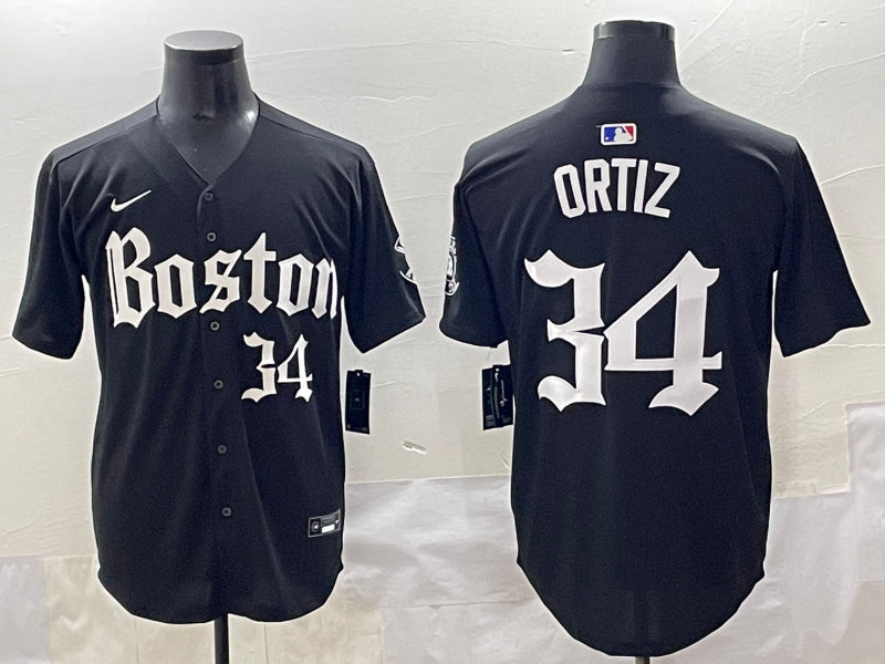 Men's Boston Red Sox David Ortiz #34 Black Limited Jersey