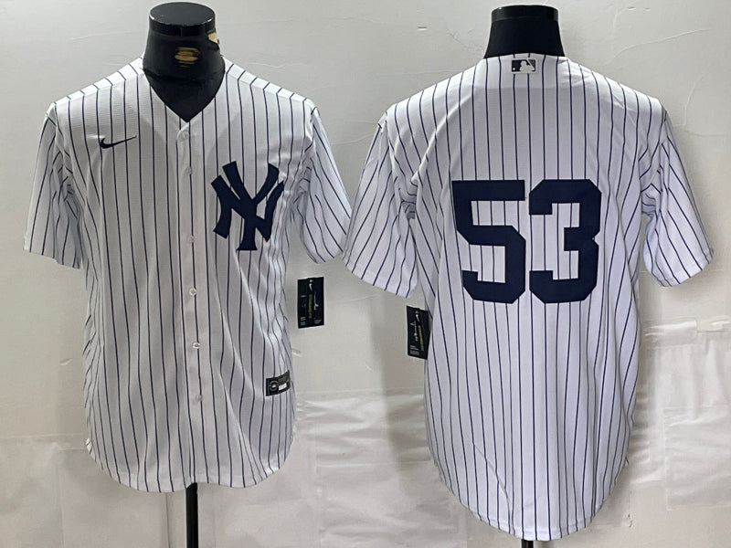 Men's New York Yankees Bobby Abreu #53 White Name Jersey