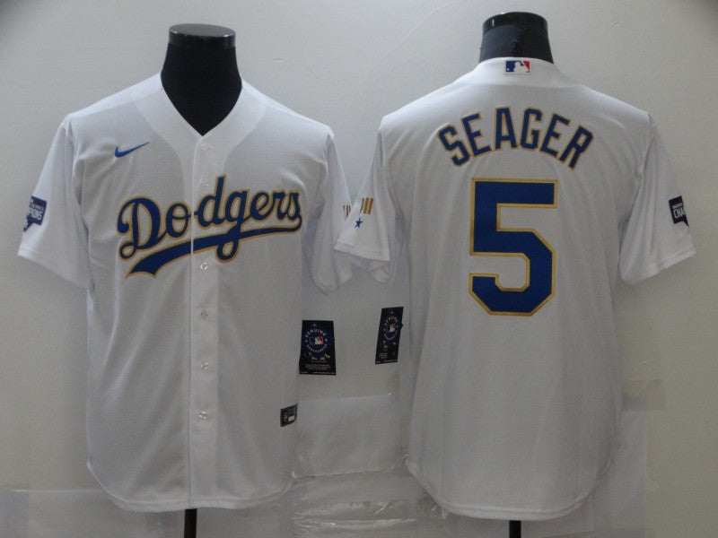 Men's Los Angeles Dodgers Corey Seager #5 White Baseball Jersey