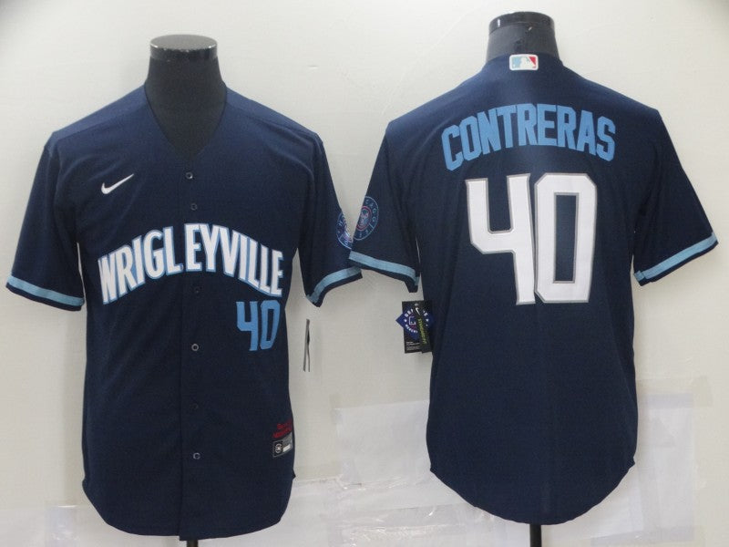 Men's Chicago Cubs Willson Contreras #40 Navy Jersey
