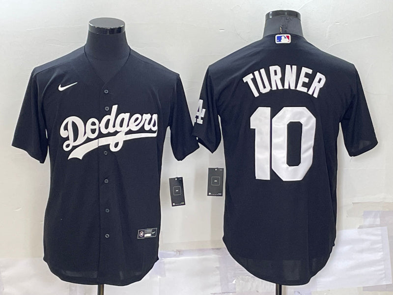 Men's Los Angeles Dodgers Justin Turner #10 Black Baseball Jersey