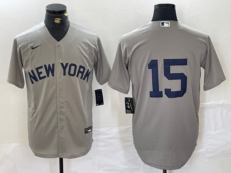 Men's New York Yankees Thurman Munson #15 Gray Name Jersey