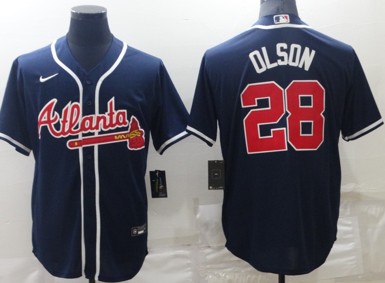Men's Atlanta Braves Matt Olson #28 Navy Jersey
