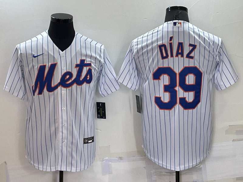Men's New York Mets Edwin Diaz #39 White Baseball Jersey