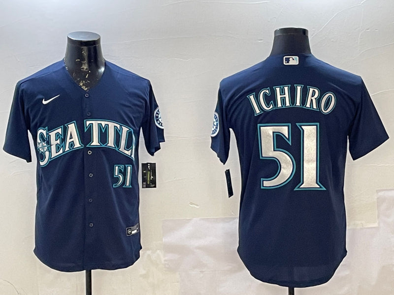 Men's Seattle Mariners Ichiro Suzuki #51 Navy Jersey