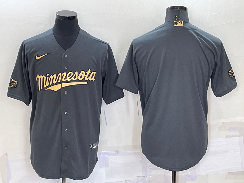 Men's Minnesota Twins Dark Grey Blank Jersey