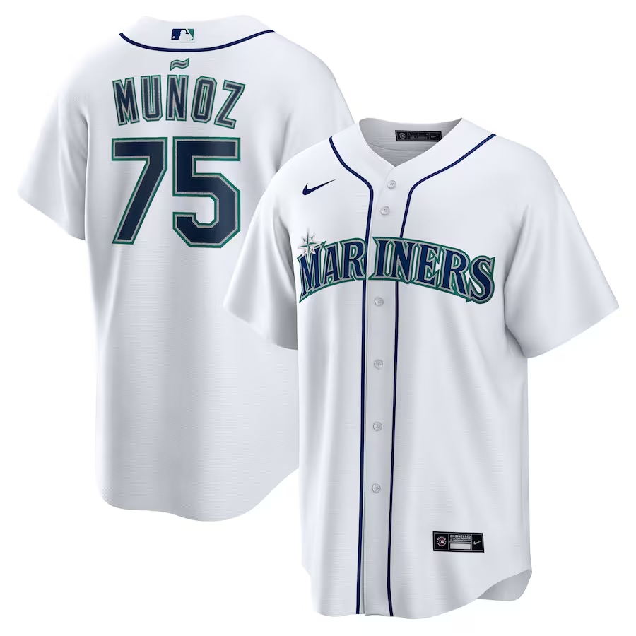 Men's Seattle Mariners Andres Munoz #75 White Home Jersey