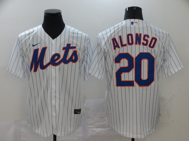 Men's New York Mets Pete Alonso #20 White Baseball Jersey