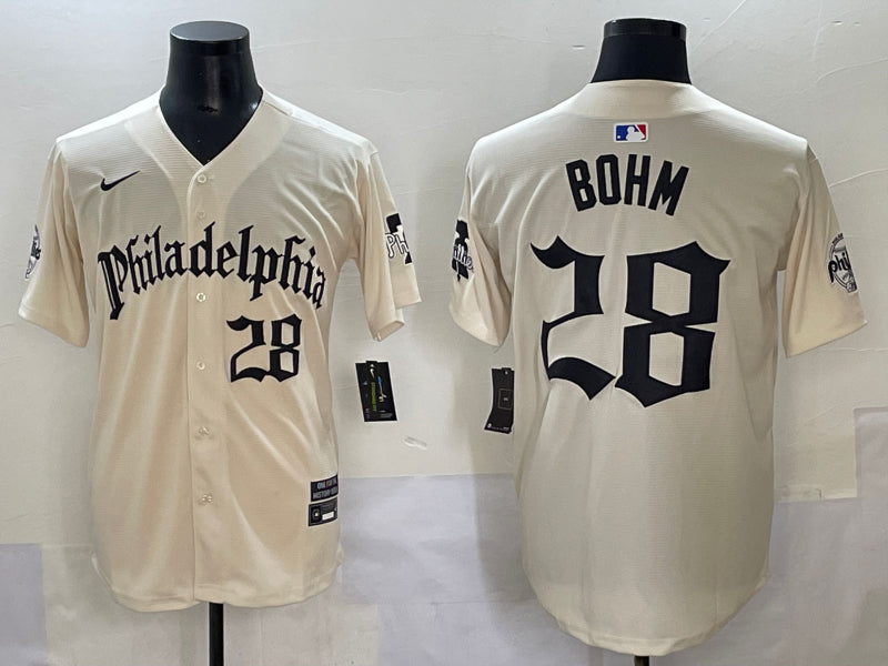Men's Philadelphia Phillies Alec Bohm #28 Cream Jersey