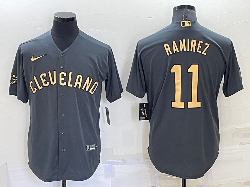 Men's Cleveland Guardians Jose Ramirez #11 Gray Jersey
