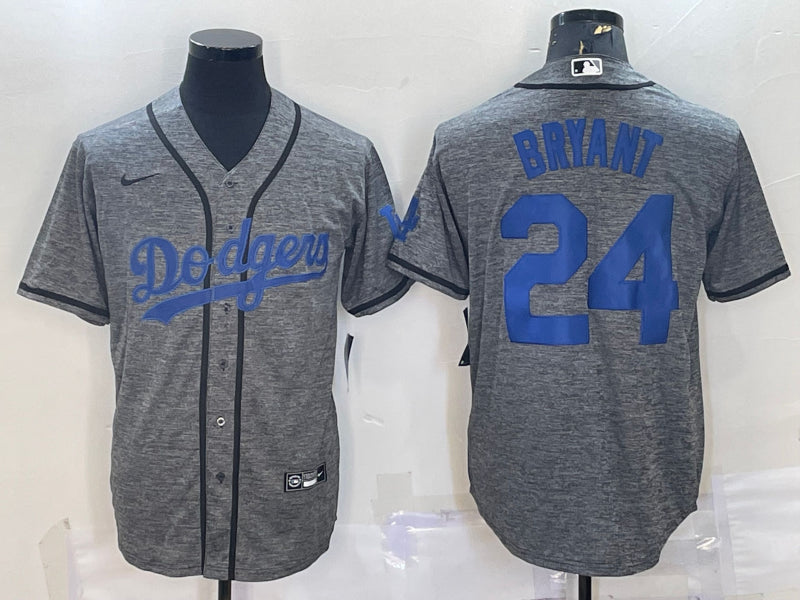 Men's Los Angeles Dodgers Kobe Bryant Gray Baseball Jersey