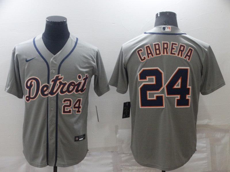 Men's Detroit Tigers Miguel Cabrera #24 Gray Jersey