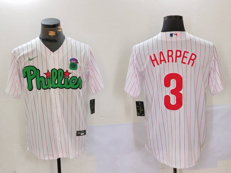 Men's Philadelphia Phillies Bryce Harper #3 White Limited Jersey