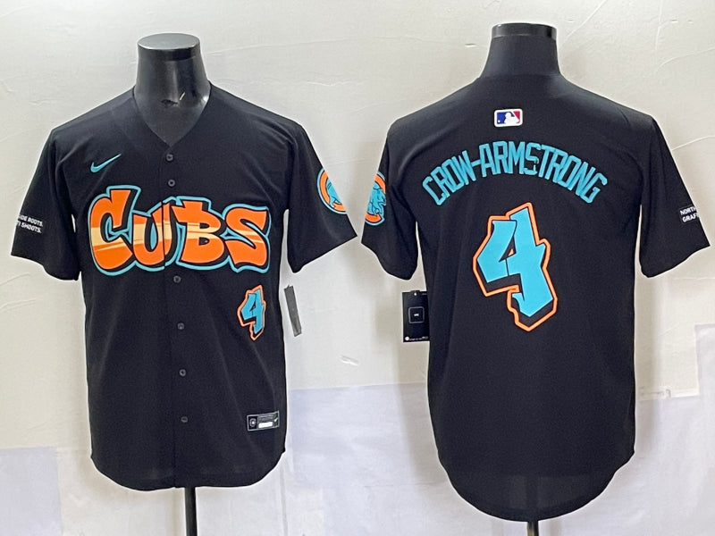 Men's Chicago Cubs Pete Crow-Armstrong #4 Black Team Jersey