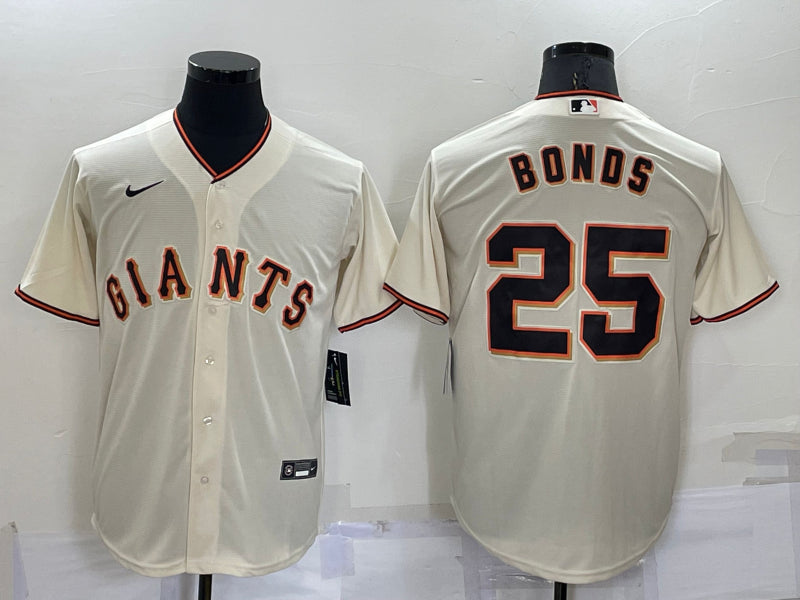 Men's San Francisco Giants Barry Bonds #25 Beige Baseball Jersey