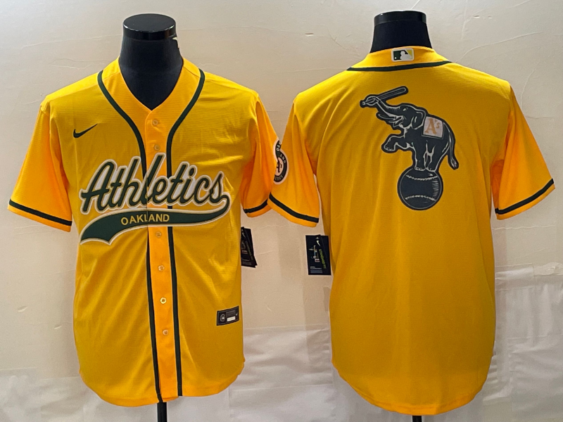 Men's Oakland Athletics Gold Jersey Joint Edition