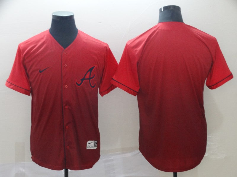 Men's Atlanta Braves Red Blank Team Jersey