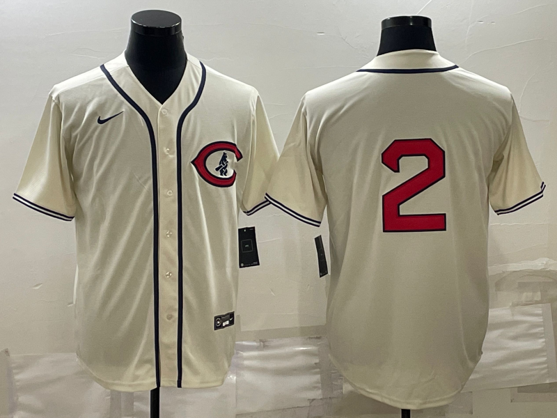Men's Chicago Cubs Nico Hoerner #2 Cream Name Jersey