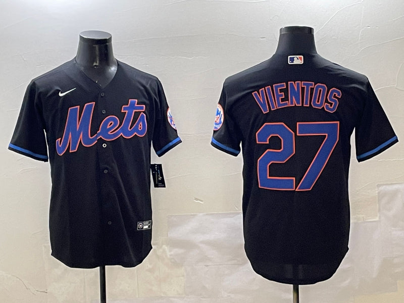 Men's New York Mets Mark Vientos #27 Black Jersey