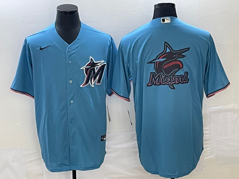 Men's Miami Marlins Blue Alternate Team Jersey