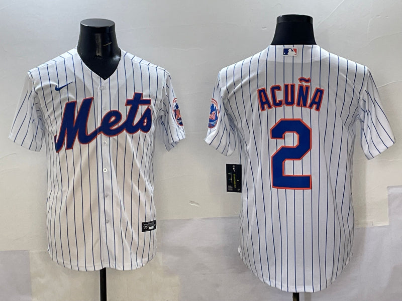 Men's New York Mets Luisangel Acuna #2 White Home Jersey