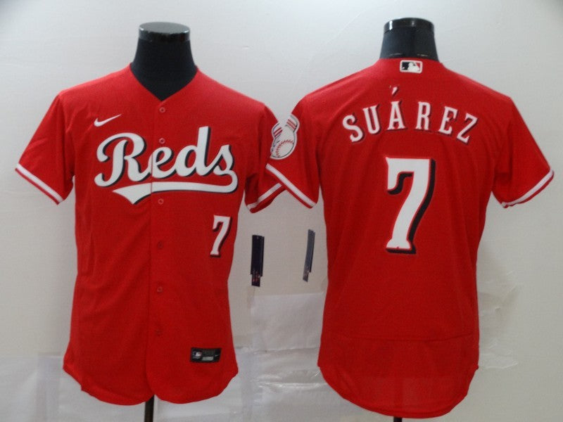 Men's Cincinnati Reds Eugenio Suarez #7 Red Baseball Jersey