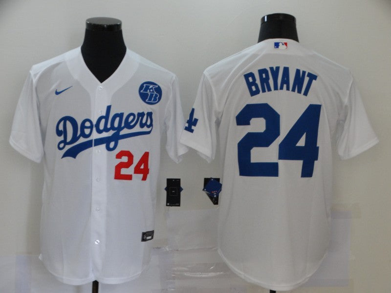 Men's Los Angeles Dodgers Kobe Bryant #24 White Baseball Jersey