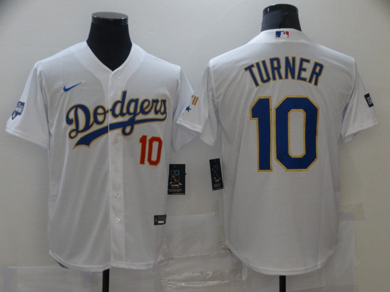Men's Los Angeles Dodgers Justin Turner #10 White Stitched Jersey