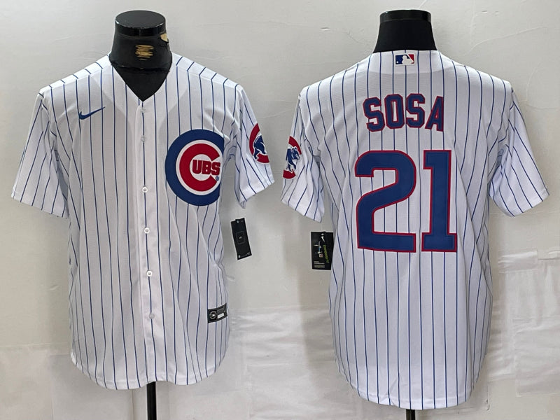 Men's Chicago Cubs Sammy Sosa #21 White Baseball Jersey