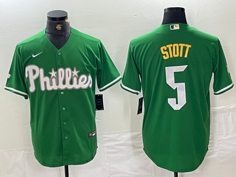 Men's Philadelphia Phillies Bryson Stott #5 Green Jersey