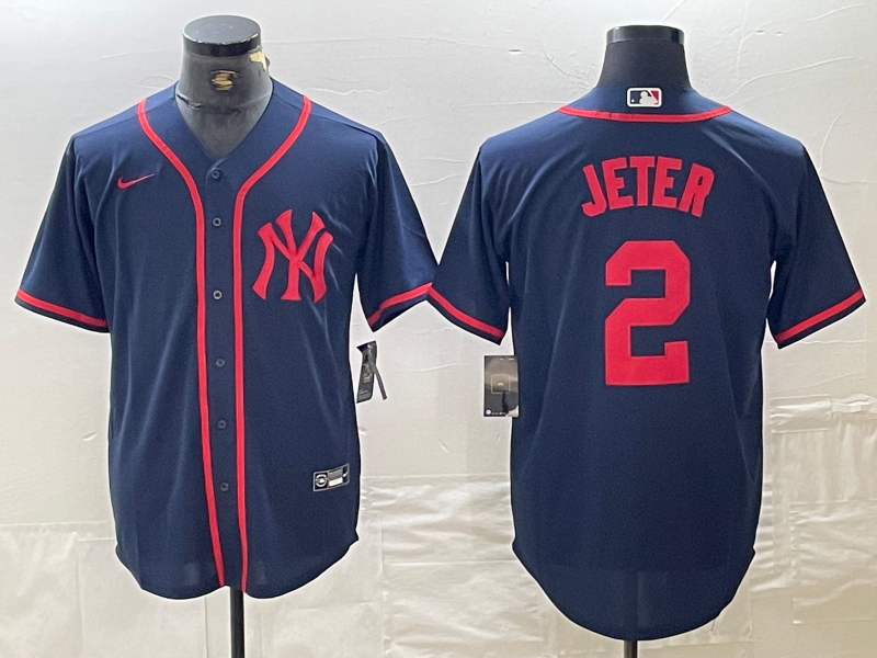 Men's New York Yankees Derek Jeter #2 Navy Limited Jersey
