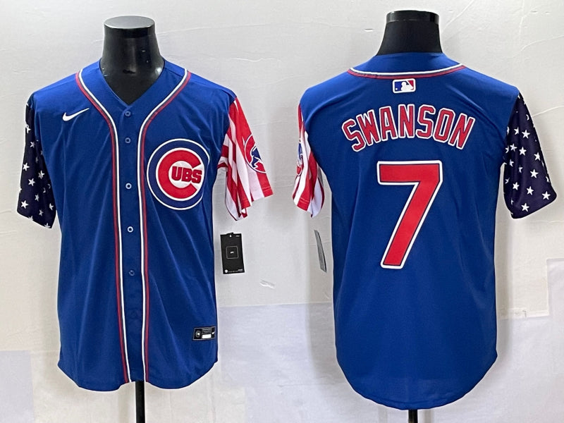 Men's Chicago Cubs Dansby Swanson #7 Royal Jersey