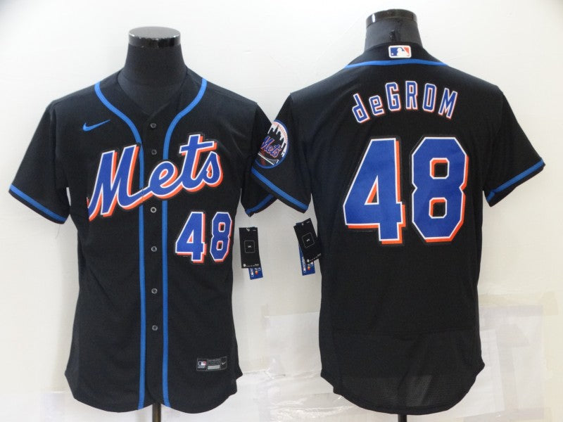 Men's New York Mets Jacob deGrom #48 Black Jersey
