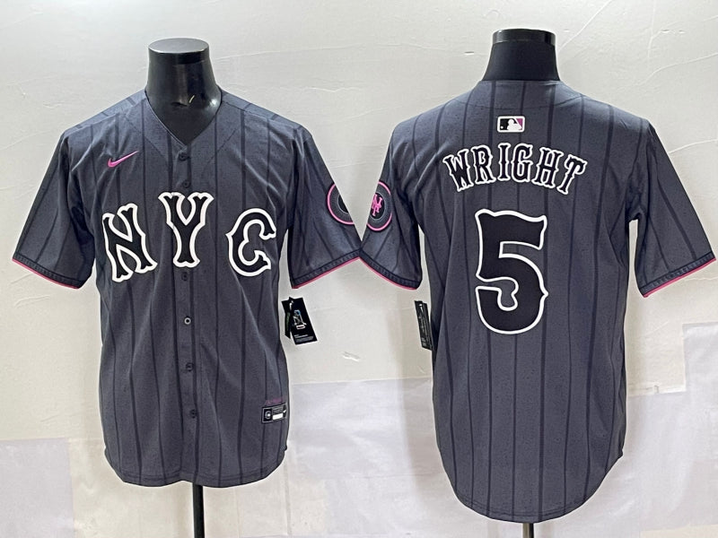 Men's New York Mets David Wright #5 Gray City Connect Limited Jersey