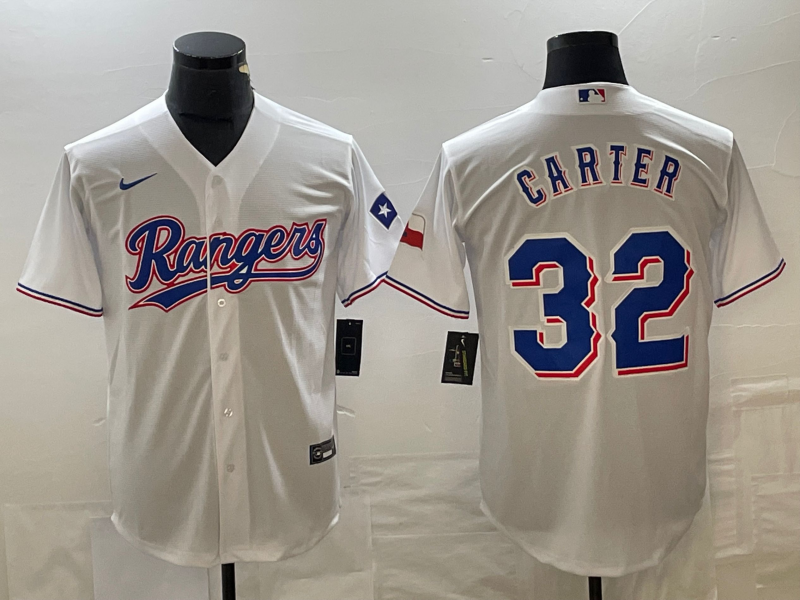 Men's Texas Rangers Evan Carter #32 White Home Jersey