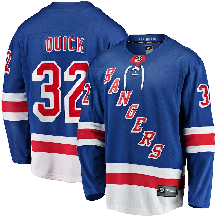 Men's New York Rangers Jonathan Quick #32 Blue Jersey